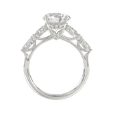LADIES RING 2.50CT ROUND/PEAR/MARQUISE DIAMOND 14K WHITE GOLD (CENTER STONE ROUND DIAMOND 2.00CT)